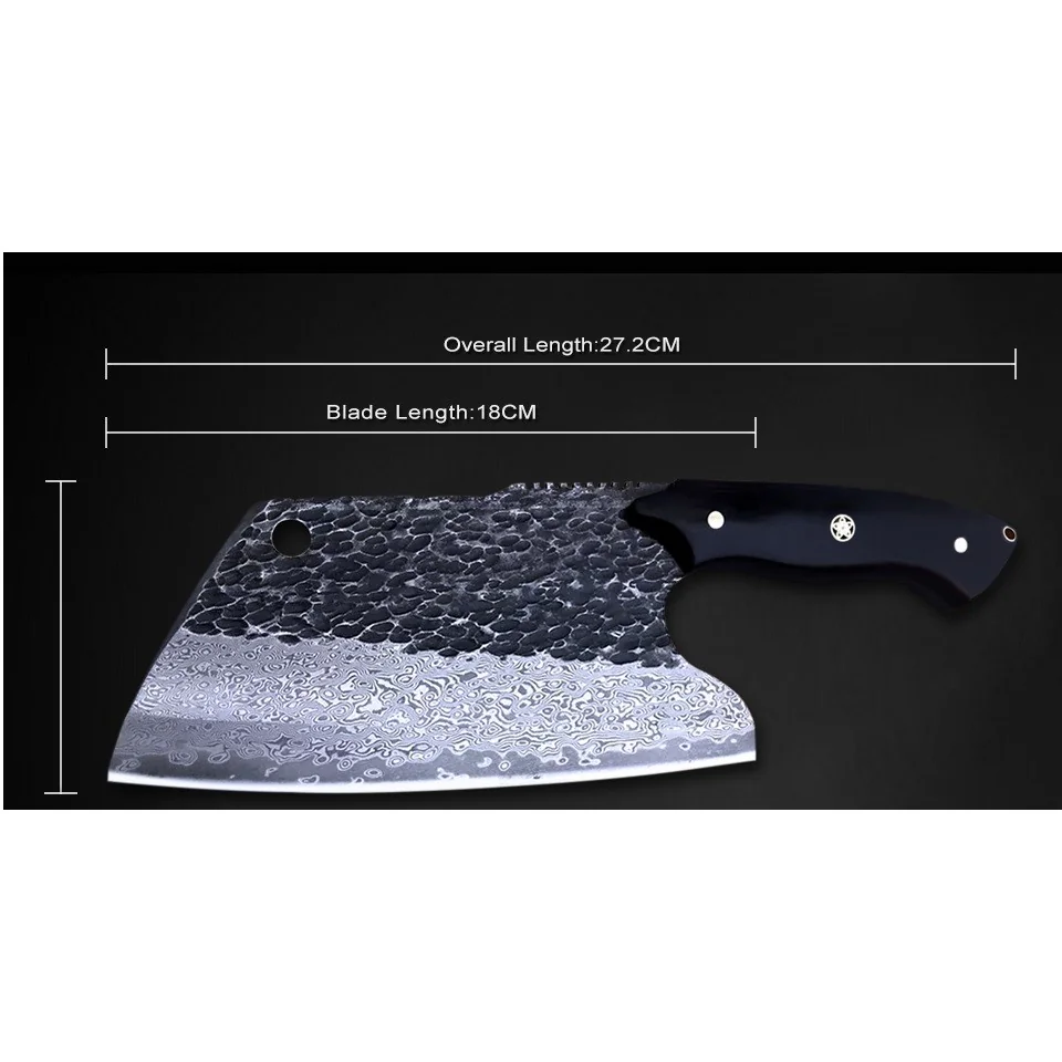 Damaškový kuchynský sekáčik Hideki 27cm, 18cm čepeľ