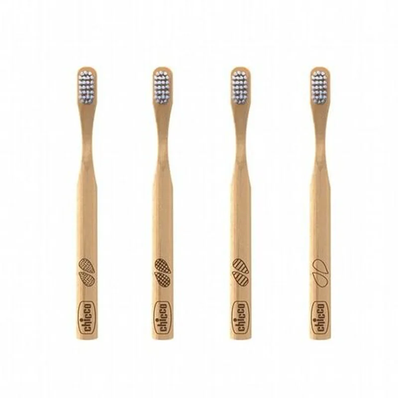 CHICCO Kefka zubná ekologická, biologicky odbúrateľná bambusová Eco Bamboo 36m+ 1 ks