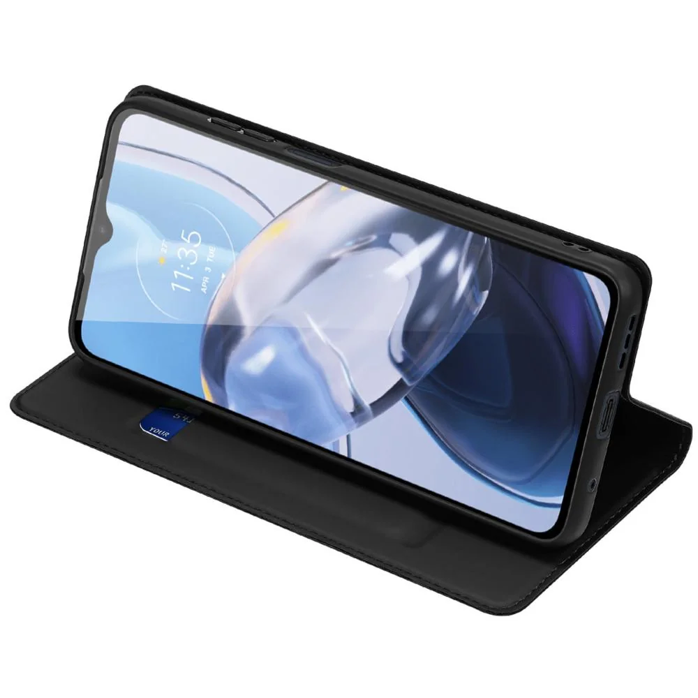 Knižkové puzdro Skin Pro pre Motorola Moto E22/Moto E22 Čierna, PU+TPU