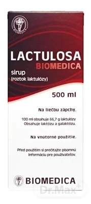 Biomedica Lactulosa Sirup 50% 1×500 ml, preháňadlo