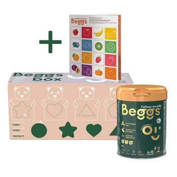 Beggs 2 následné mlieko, Beggs box+ pexeso 3× 800 g, pokračovacie mlieka