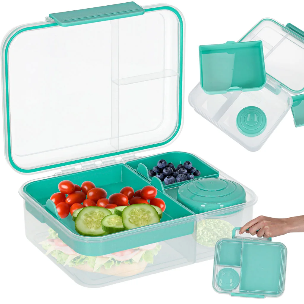 Obedový box s priehradkami 2200 ml mätový