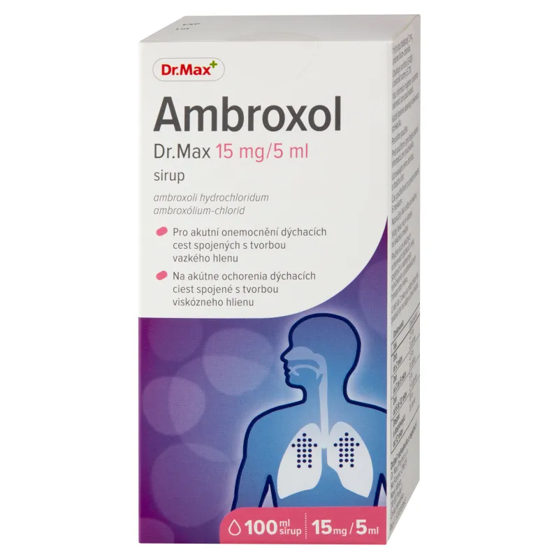 Ambroxol Dr. Max 15 mg/5 ml sirup 1x100 ml, sirup