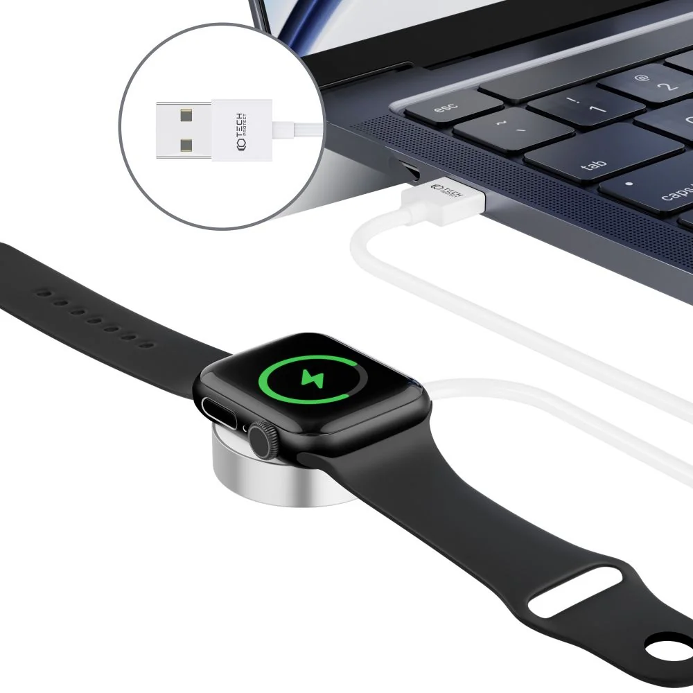 Tech-Protect Ultraboost USB magnetická nabĂjaÄŤka na Apple Watch 1.2m biela