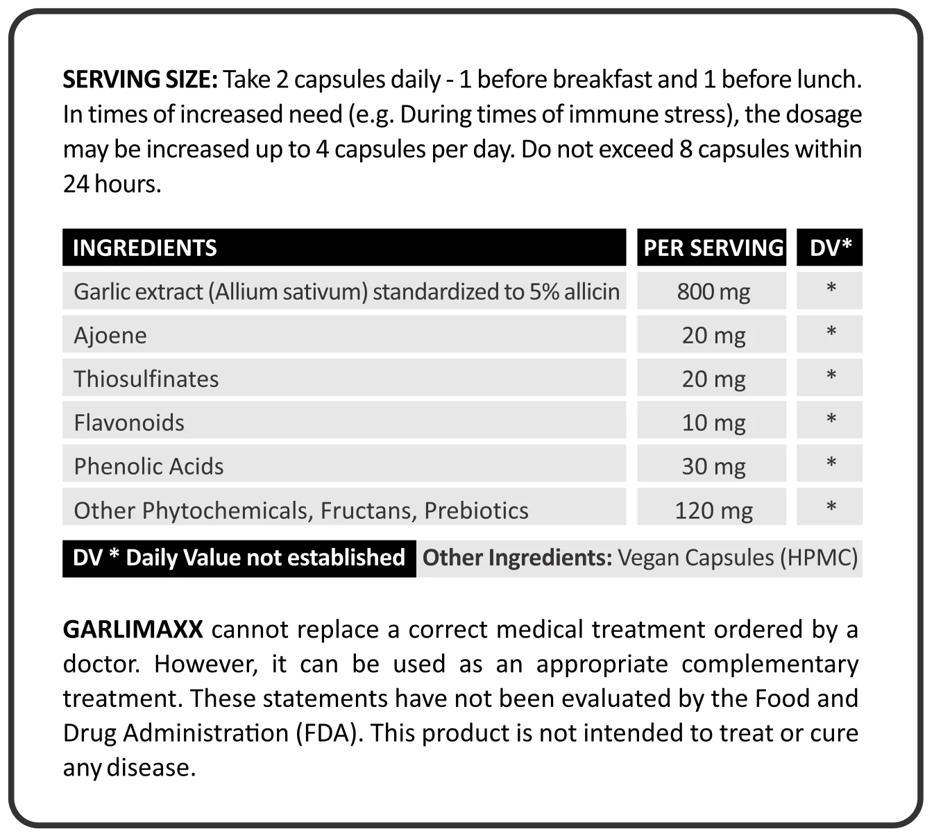 For Long Life GARLIMAXX cesnakový komplex Cesnakový komplex s bioaktívnymi látkami