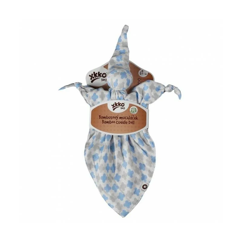 XKKO Bambusový maznáčik - Scandinavian Baby Blue Cross