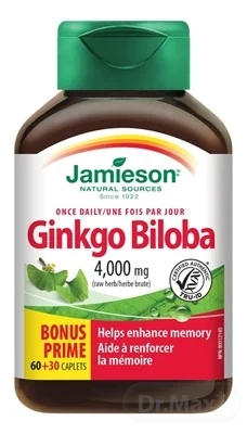 JAMIESON GINKGO BILOBA 1×90 tbl, ginko