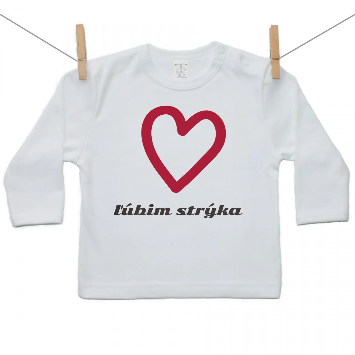 Boodyy Tričko s dlhým rukávom Ľúbim strýka Veľkosť: 104