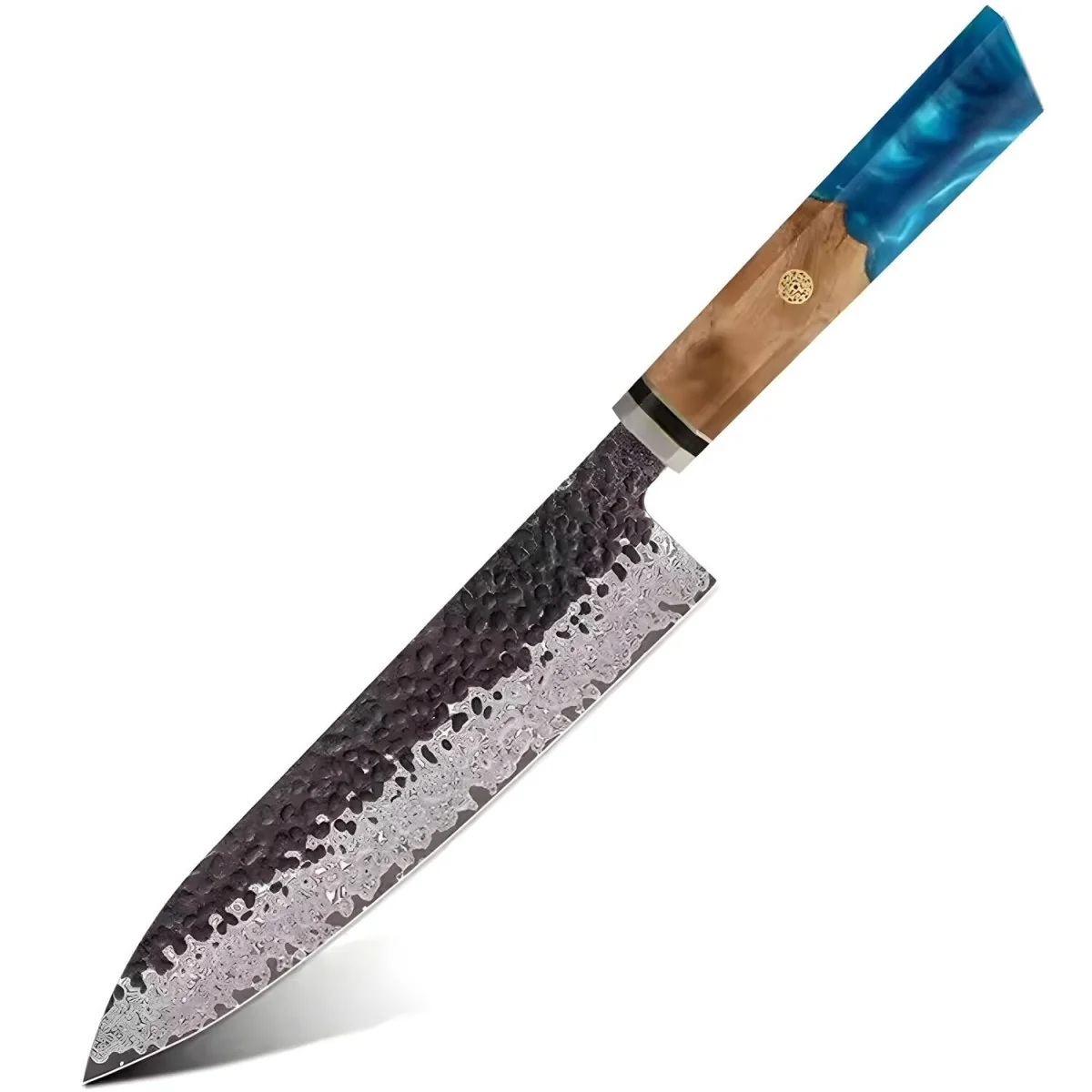 Damaškový kuchynský nôž Airi-Chef/Modrá 1ks, 35cm čepeľ