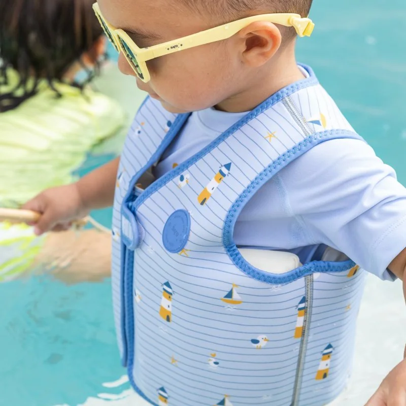 Saro Baby plavecká neoprénová vesta s UV ochranou (3-6r) Tropicool Pink