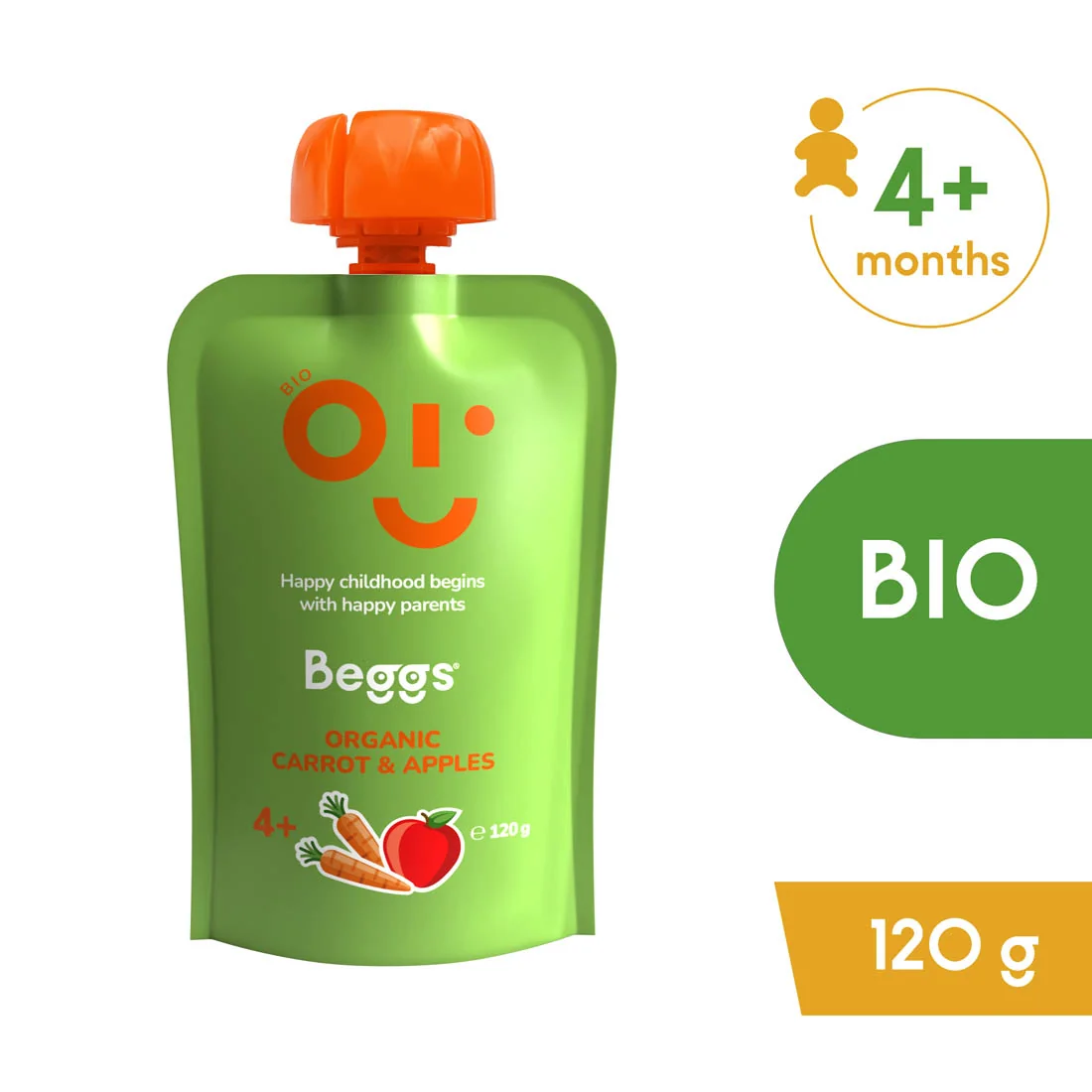 Beggs Mrkva a jablká 1×120 g, zelenino-ovocný príkrm