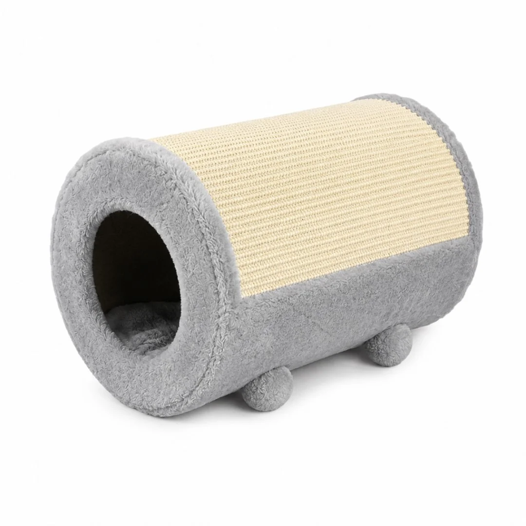 Škrabadlo pre mačky 3v1 s pelechom a sisalom, hrací valec O 27 × 39 cm