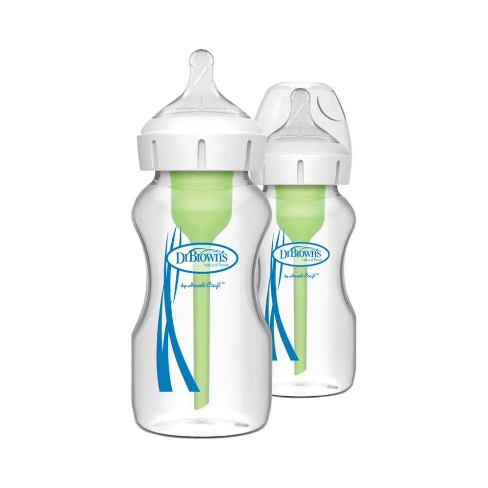 Dojčenská Antikoliková fľaša Options+ SKLENENÁ Wide-Neck  270ml 2 ks (WB92700-P2)