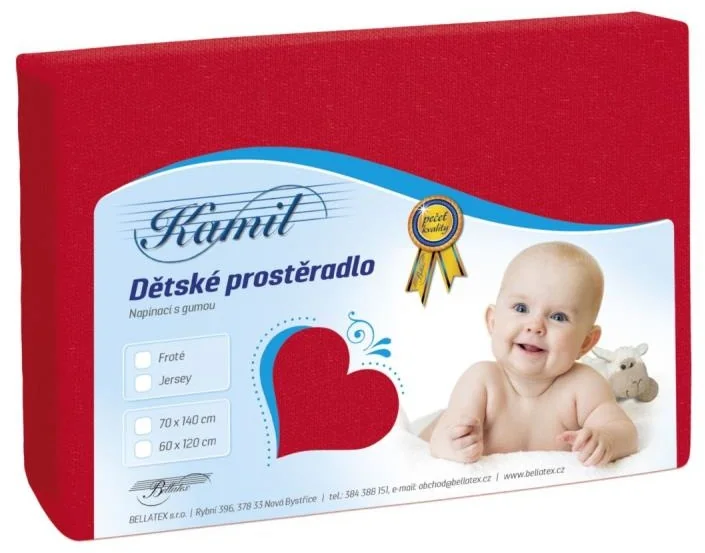 Detské prestieradlo JERSEY 70x140 014 červená J2 1×1 ks, detské prestieradlo