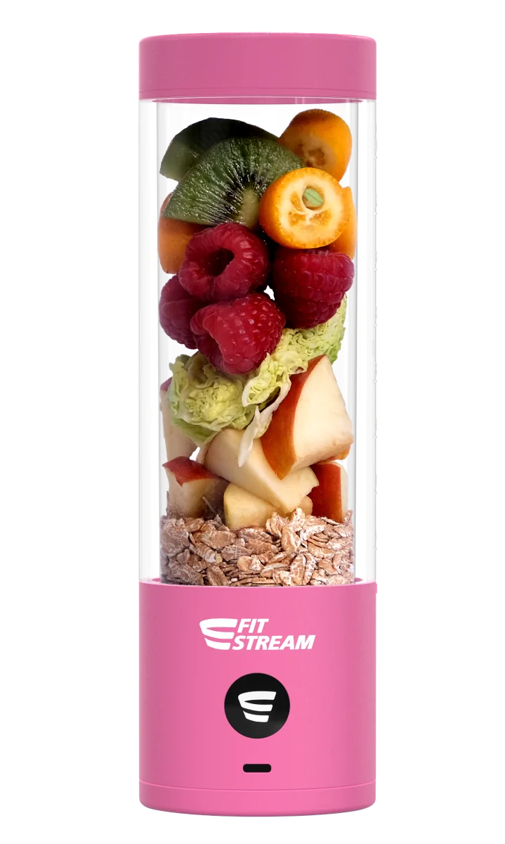 FitStream Pro ružový , prenosný, USB nabíjatelný mixér 1×1 ks, smoothie mixér