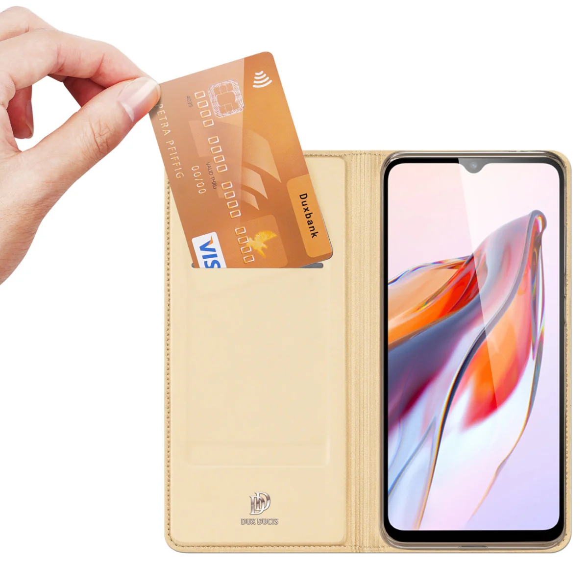 Dux Ducis Skin Pro knižkové puzdro na Xiaomi Redmi 11A / Poco C55 / Redmi 12C zlaté