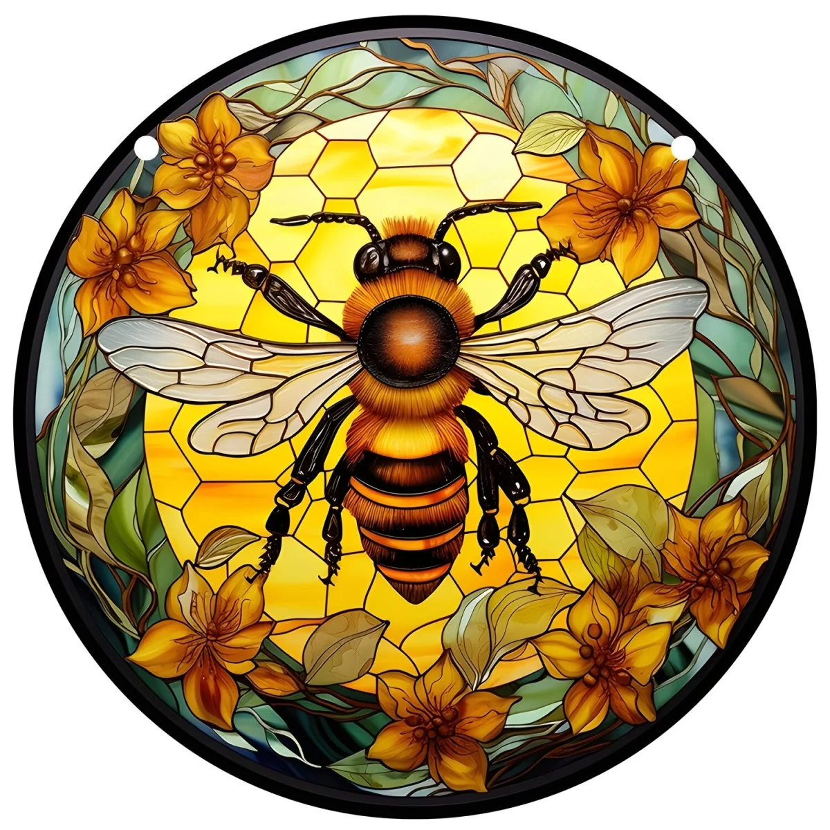 Vitrážový lapač slnka - Bee/Typ3/XL XL-30cm x 30cm