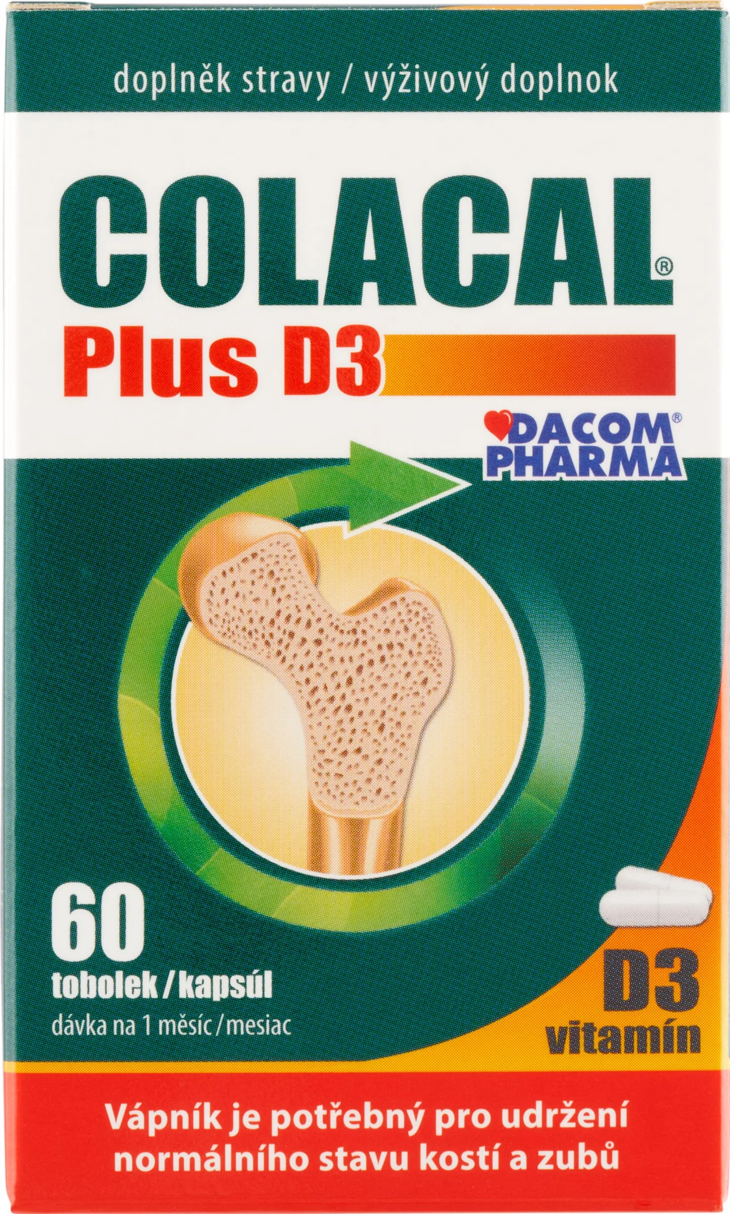 COLACAL Plus D3 1×60 cps, výživový doplnok