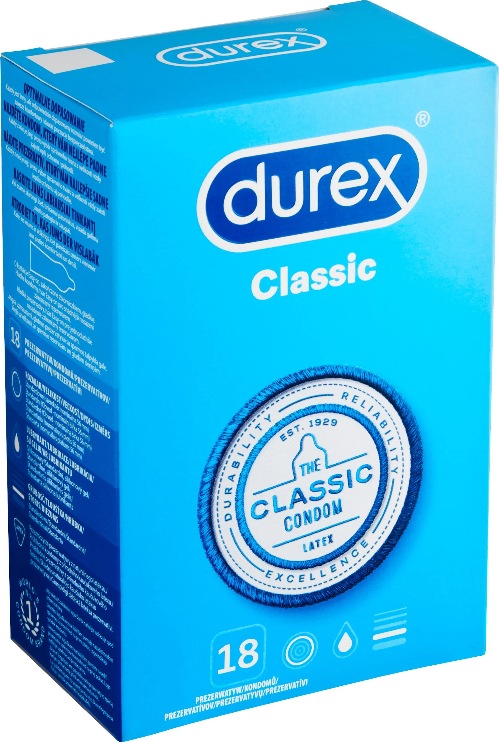 DUREX Classic kondómy 1×18 ks, kondómy