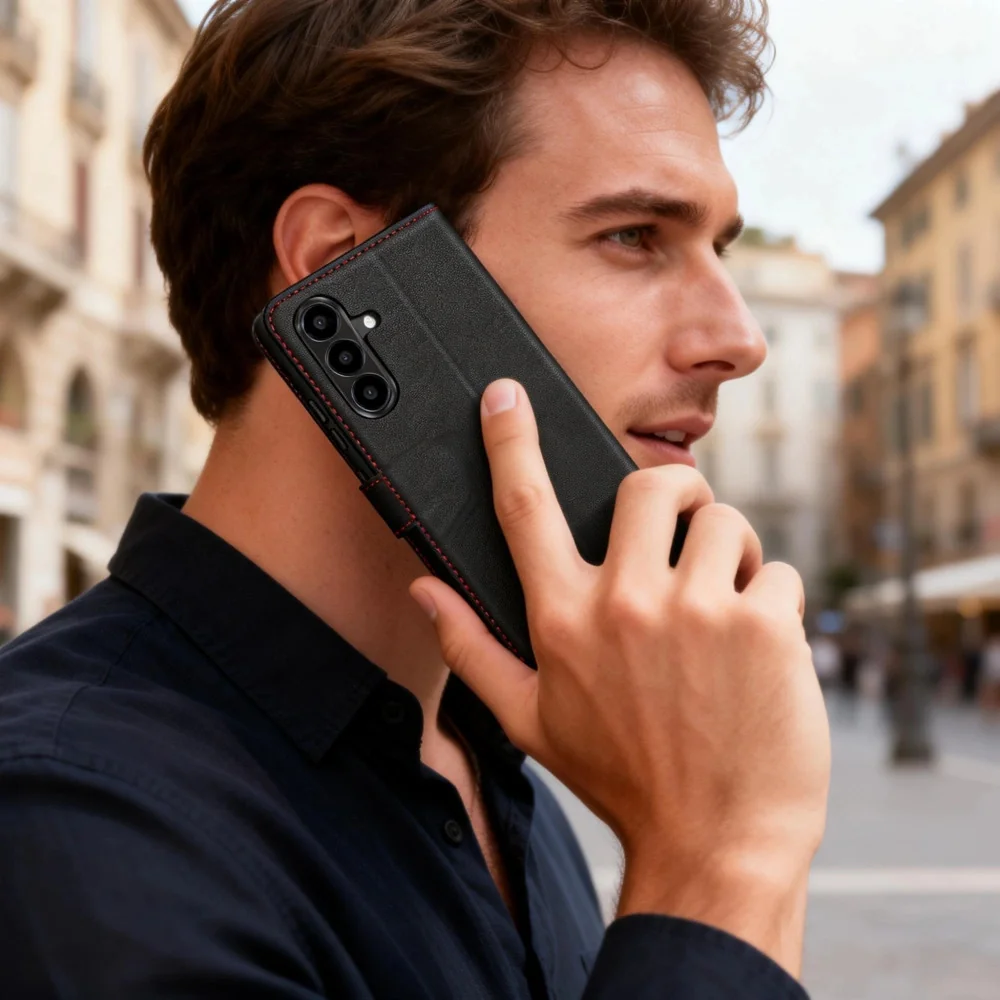 Tech-Protect Wallet knižkové puzdro na Samsung Galaxy A57 5G, čierne / červené červené