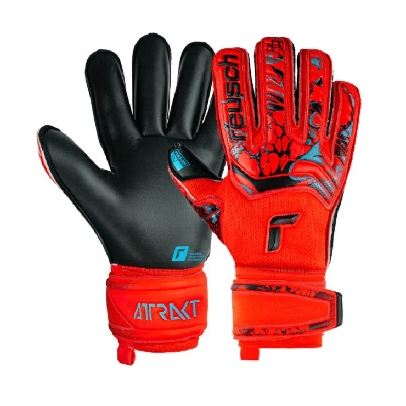 Reusch Attrakt Gold Roll Finger Brankárske rukavice, čierno/červené, veľ. 9