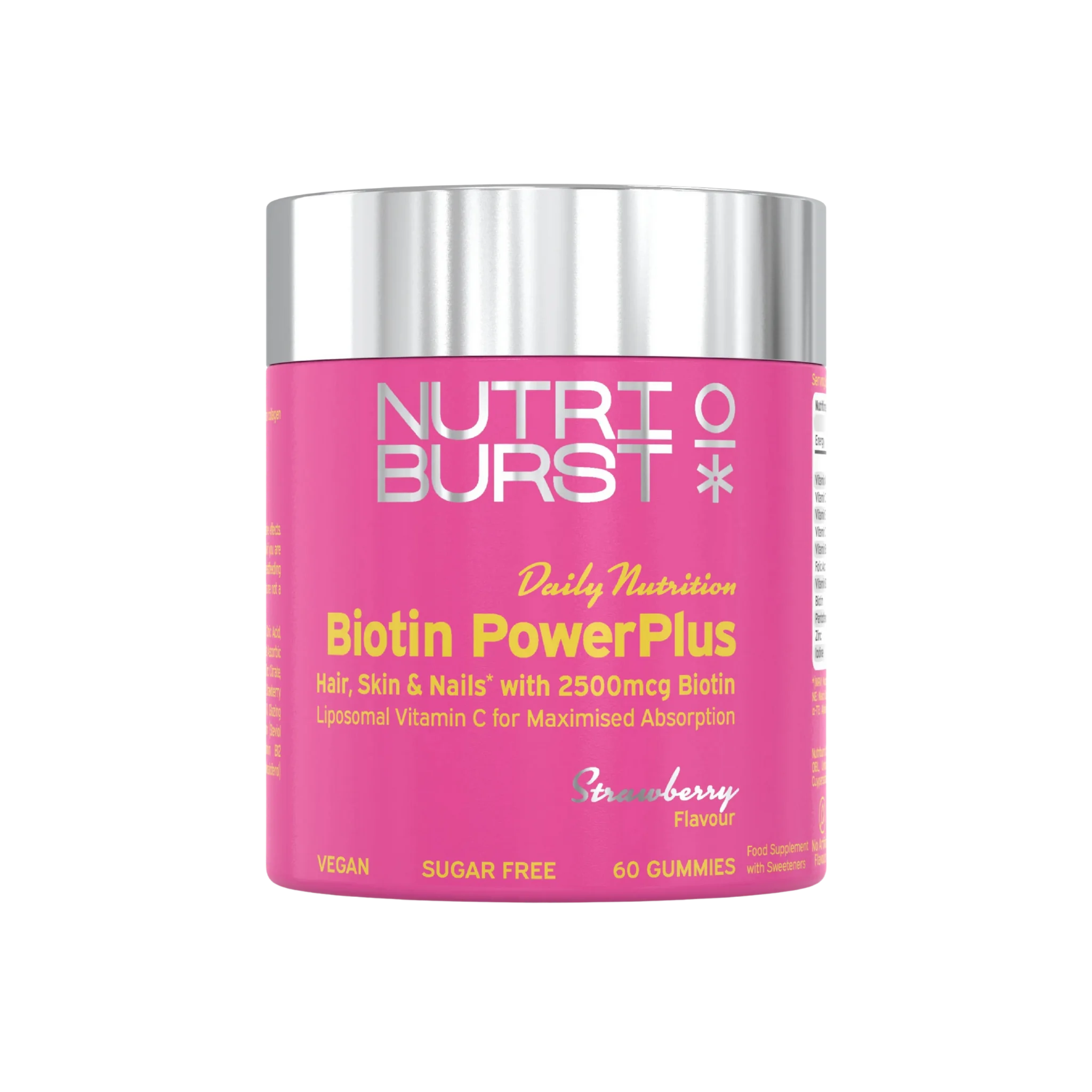 Nutriburst Biotin PowerPlus gummies jahoda 60 ks
