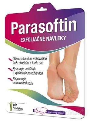 PARASOFTIN Exfoliačné návleky 1×1 set, roztok a ponožky