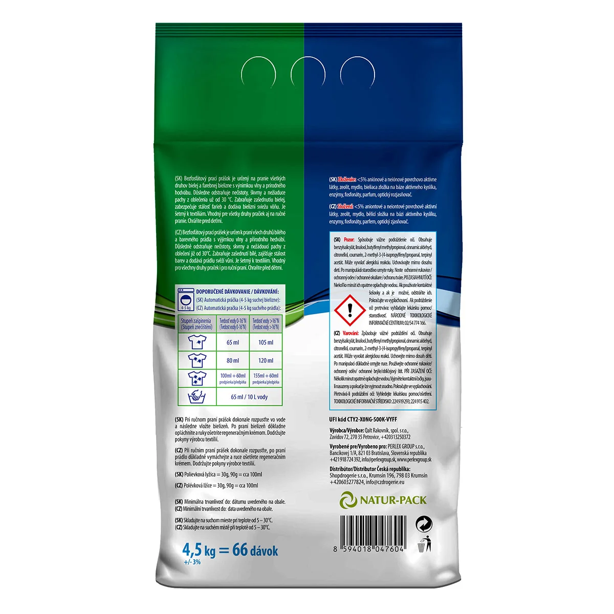 Perlex prací prostriedok 4,5kg / 66 praní Universal 1×4,5 kg, prášok na pranie