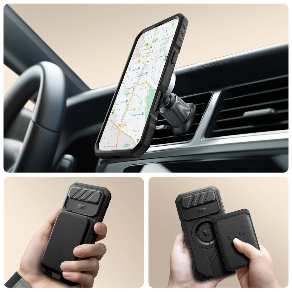 Tech-Protect Kevlar MagSafe kryt na iPhone 17 Air, čierny