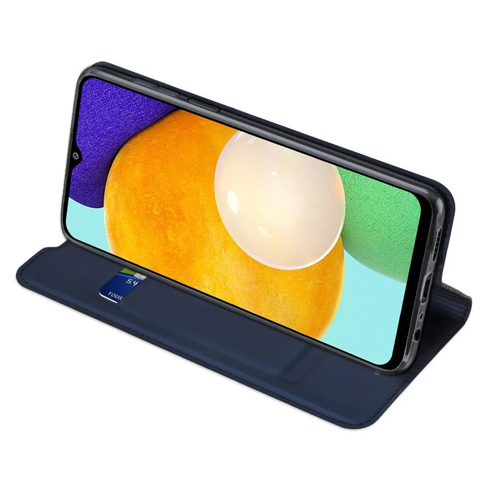 DUX DUCIS Skin Pro knižkové kožené puzdro na Samsung Galaxy A03S, modré é