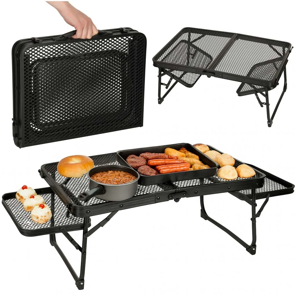 Skladací turistický stôl LUARO 87×60 cm výška 27 cm hliník