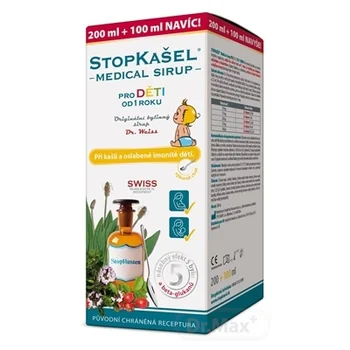 STOPKAŠEĽ Medical sirup OD 1 ROKU 200+100 ml NAVYŠE 1×300 ml, sirup proti kašľu