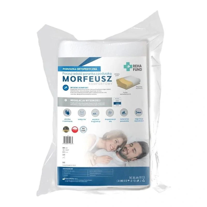 Ortopedický vankúš z pamäťovej peny MORFEUSZ 661 stredný Veľkosť: 48 × 30 × 14 cm