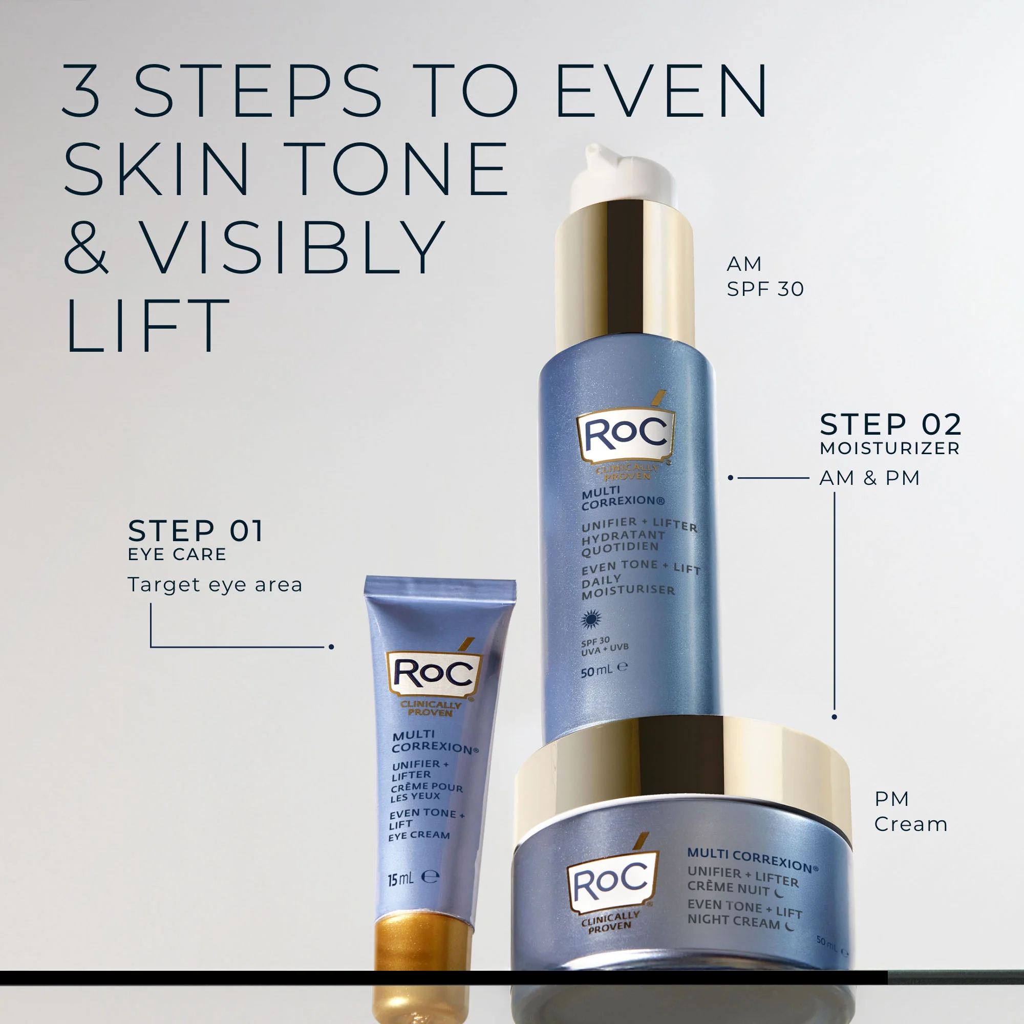 RoC Multi Correxion Even Tone + Lift nočný krém, 50 ml 50 ml