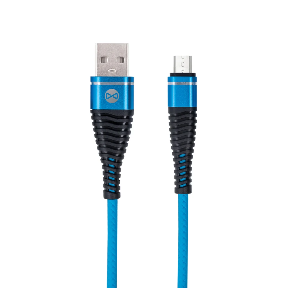 GSM045627 Forever micro-USB kábel Shark blue 1m 2A, modrá 