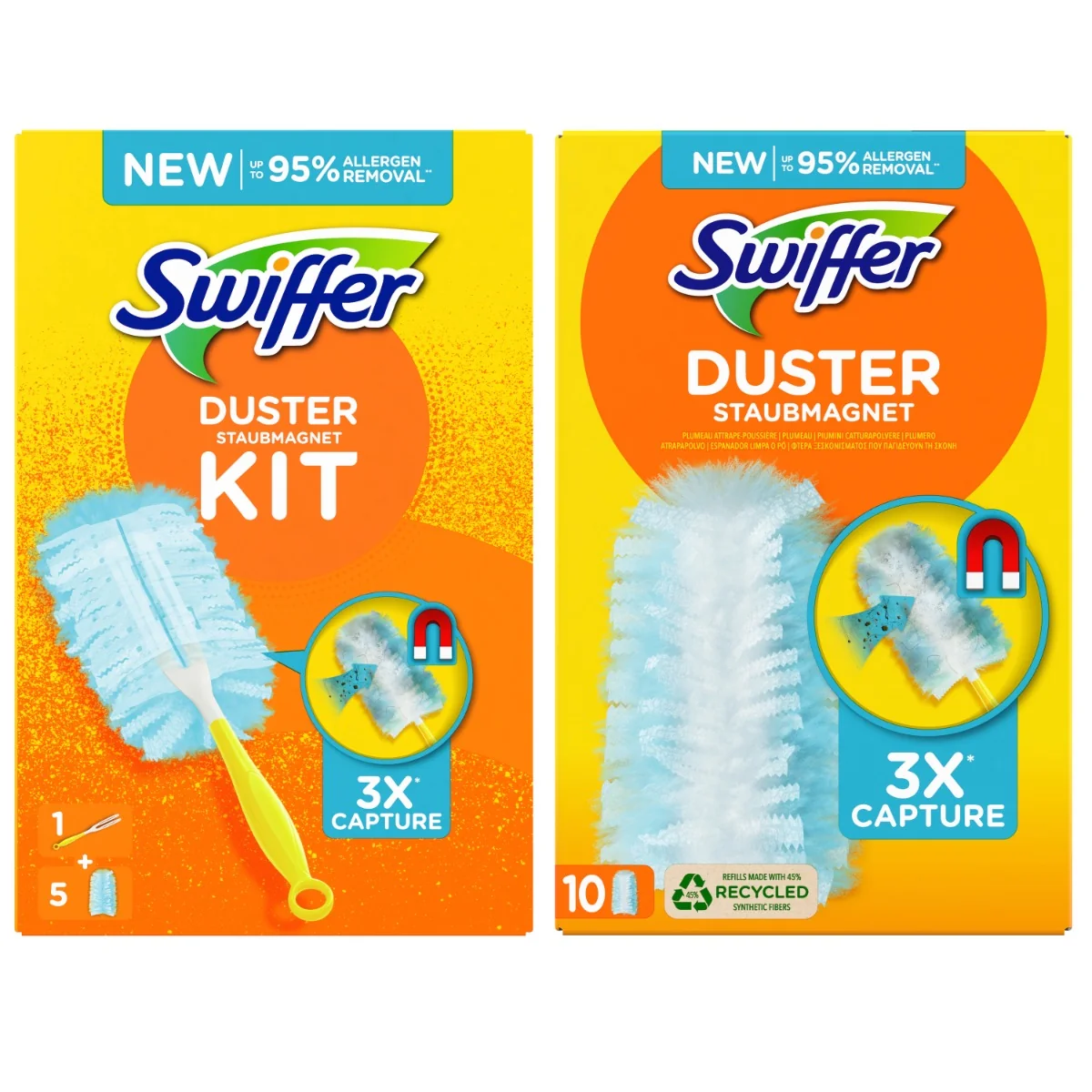 Swiffer Trap & Lock Súprava Na Utieranie Prachu (5 Rukoväť + 10 Náplní) 1×1 ks, súprava na utieranie prachu