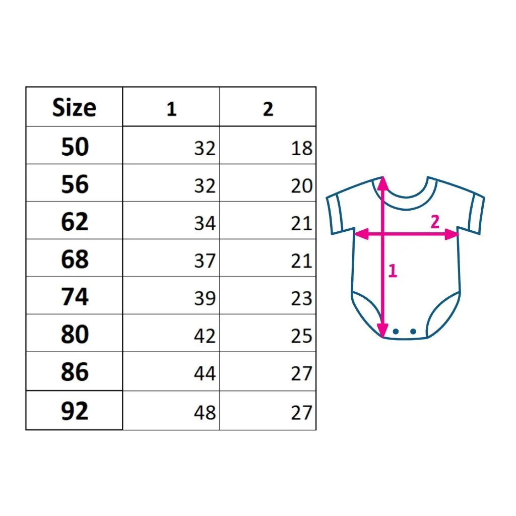 Body s potlačou Moja babička je proste jednotka, vel. 56 (0-3m)