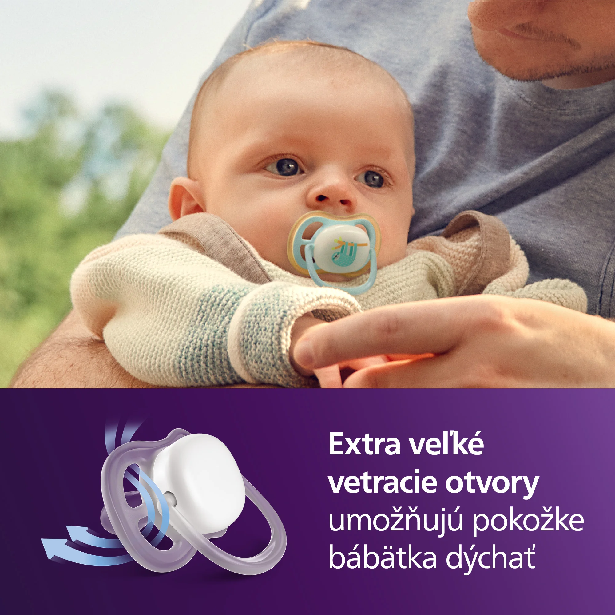 Philips AVENT - Cumlík Ultra air s obrázkom SCF376/24, nočný 0-6 m, chlapec 2 ks
