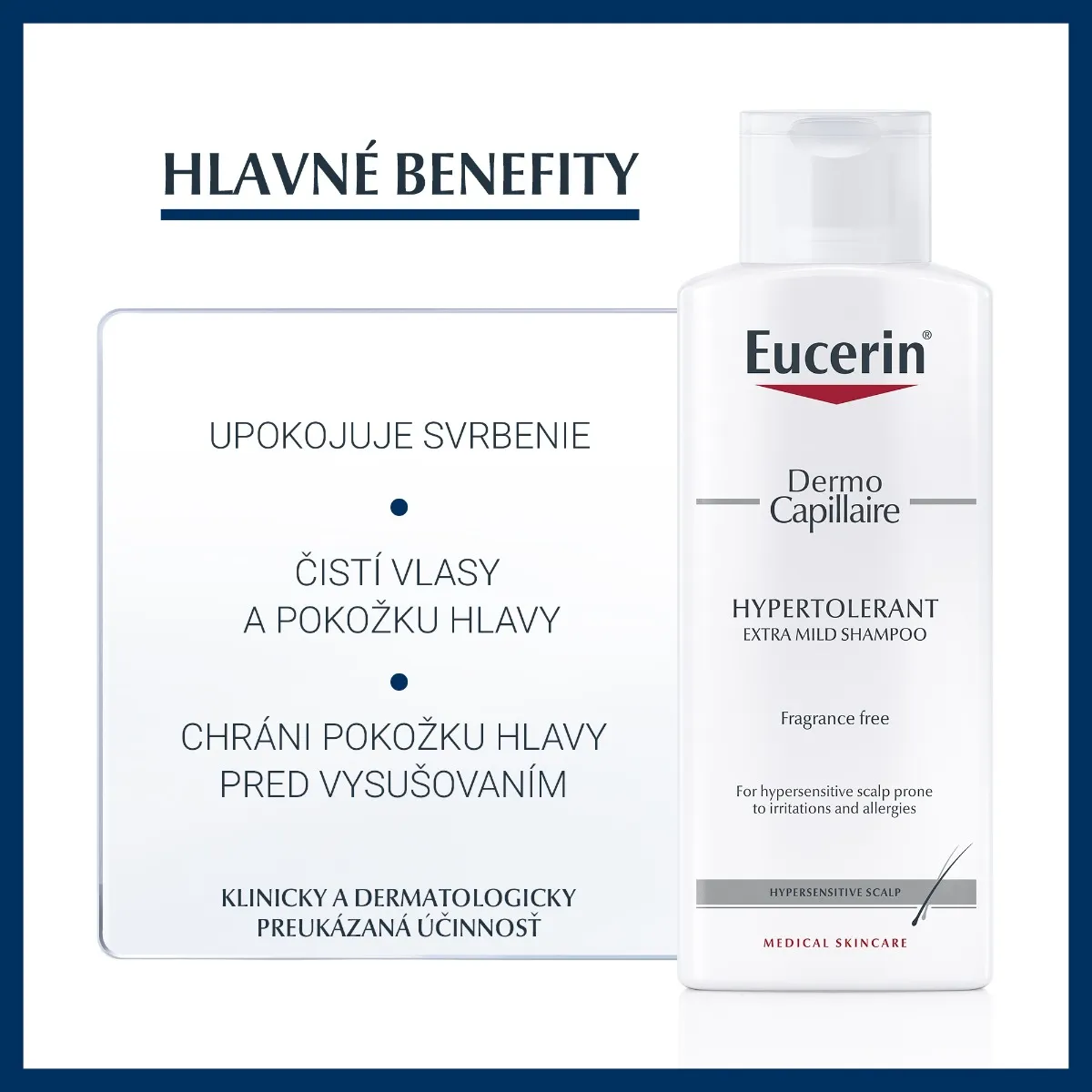 Eucerin DermoCapillaire Hypertolerantný šampón 1×250 ml, na citlivú a alergickú pokožku