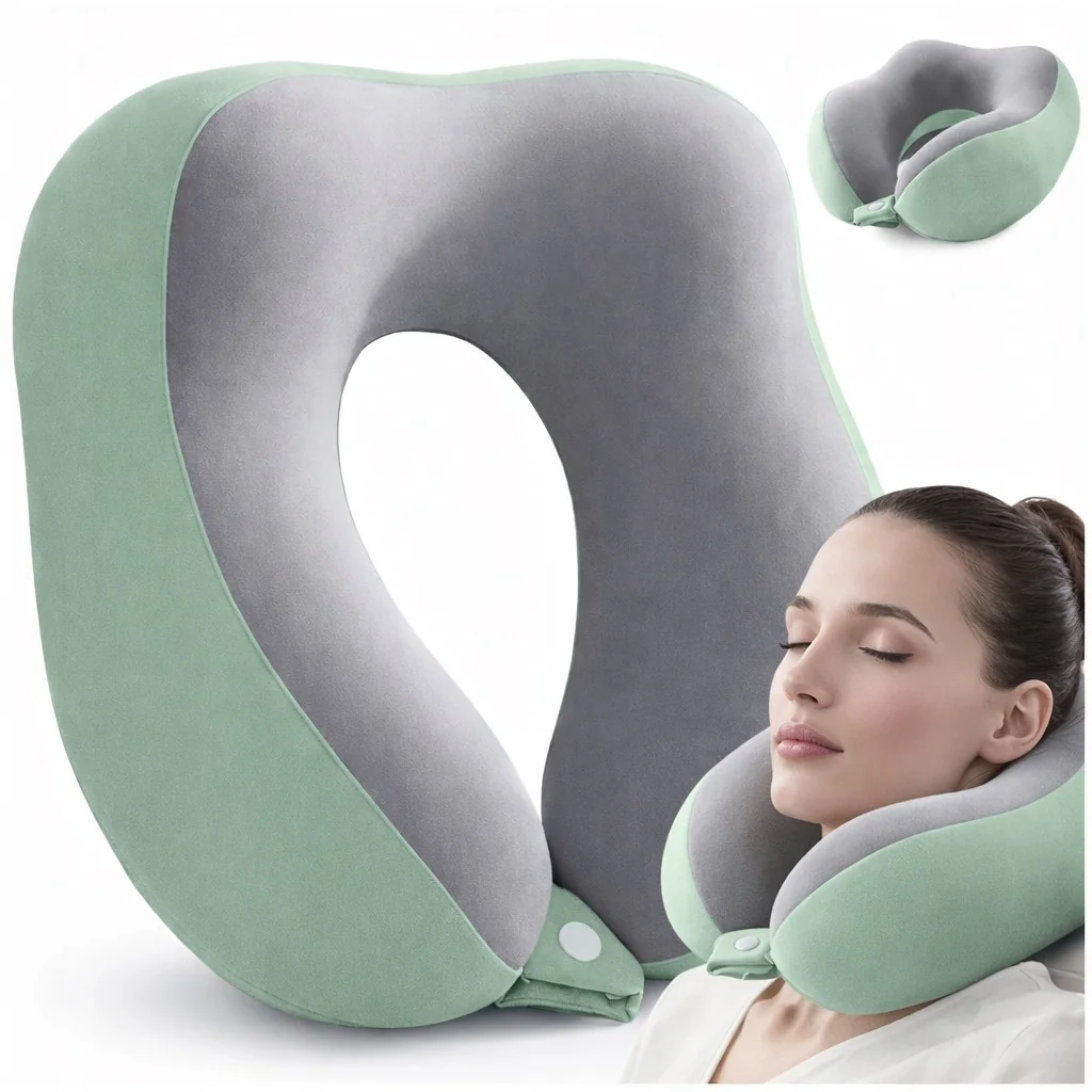 MG Neck Pillow cestovný vankúš, zelený / sivý 