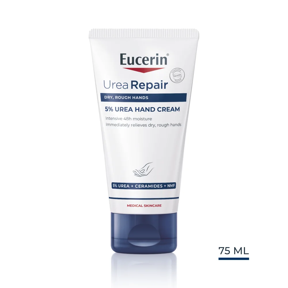 EUCERIN UreaRepair Krém na ruky 5 % urea, 75 ml 1×75 ml, hydratácia pokožky rúk