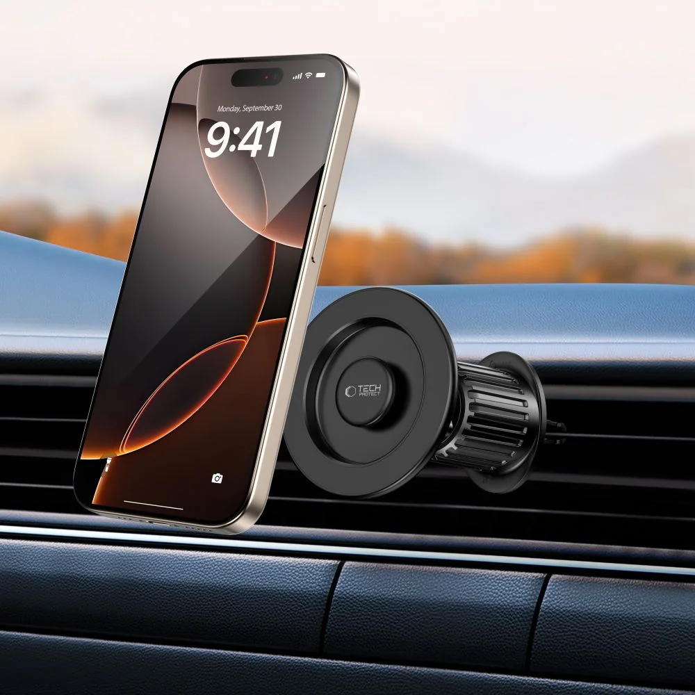 Tech-Protect N58 MagSafe Vent držiak na mobil do auta, čierny