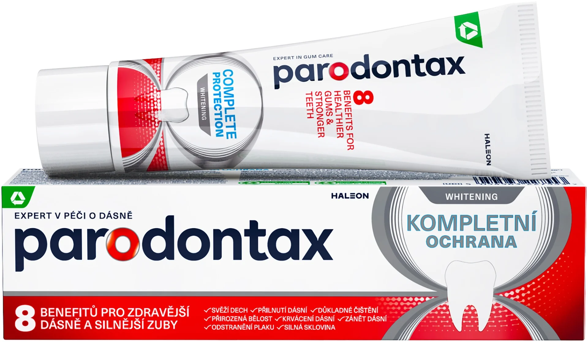 PARODONTAX zubná pasta s kopmletnou ochranou WHITENING 1x75 ml, zubná pasta proti krvácaniu ďasien