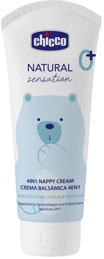 CHICCO Krém na detský zadoček Natural Sensation so zinkom a pantenolom 100ml, 0m+ 1×100 ml, detský krém na zadoček