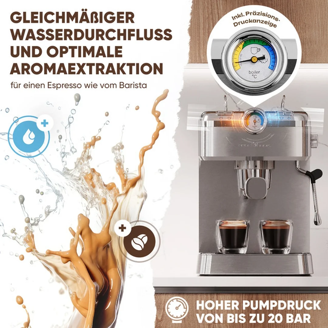 ProfiCook ES-KA 1267 pákový espresso kávovar 2v1, 20 bar, Nespresso kapsule 