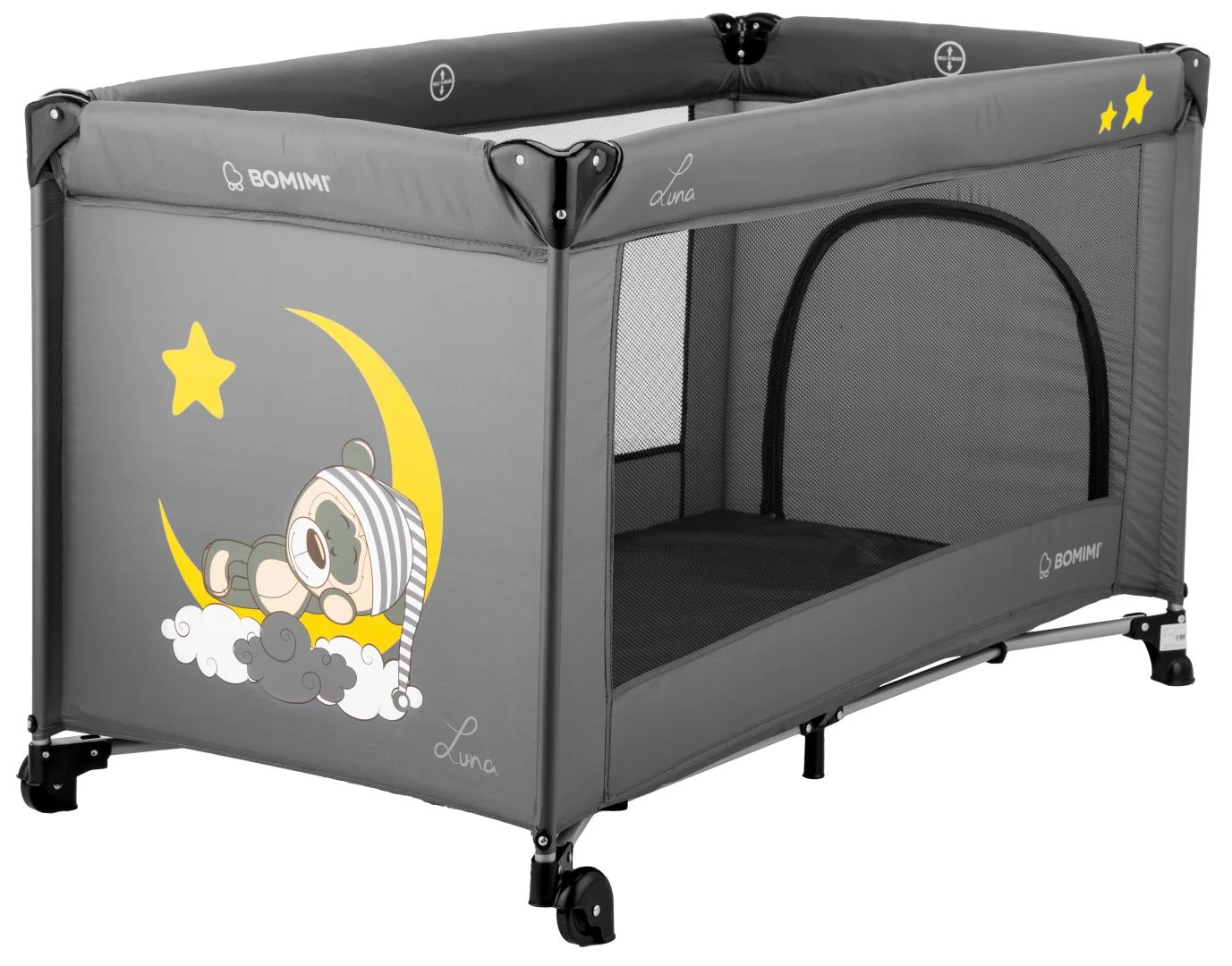 Bomimi LUNA cestovná postieľka čierna Sweet Dreams