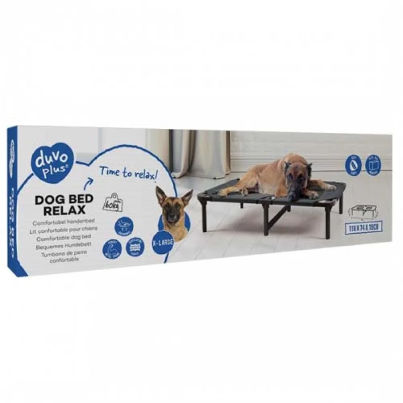 DUVO+ Relaxačné ležadlo pre psov 118x74x19cm sivé