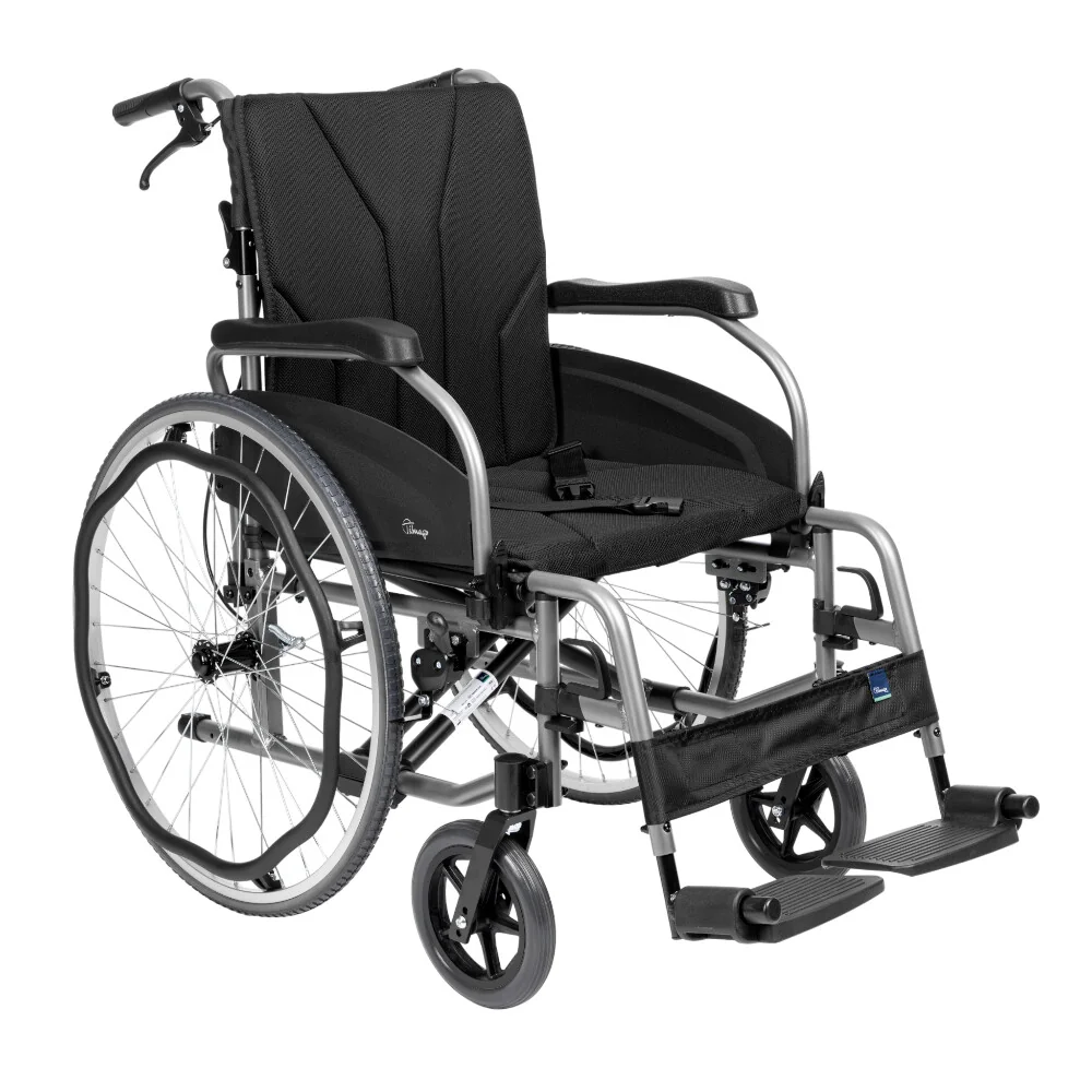 Skladací hliníkový invalidný vozík Simple-Tim s plnými kolesami Šírka - 48 cm