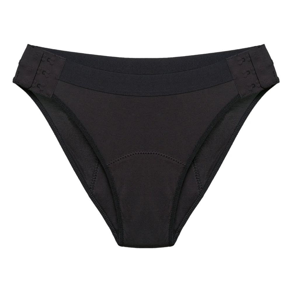 Relixa, menštruačné nohavičky s bočnými zapínaniami, FLEXA, xxl Silná absorp., prateľné, veľkosti od XS do 4XL.
