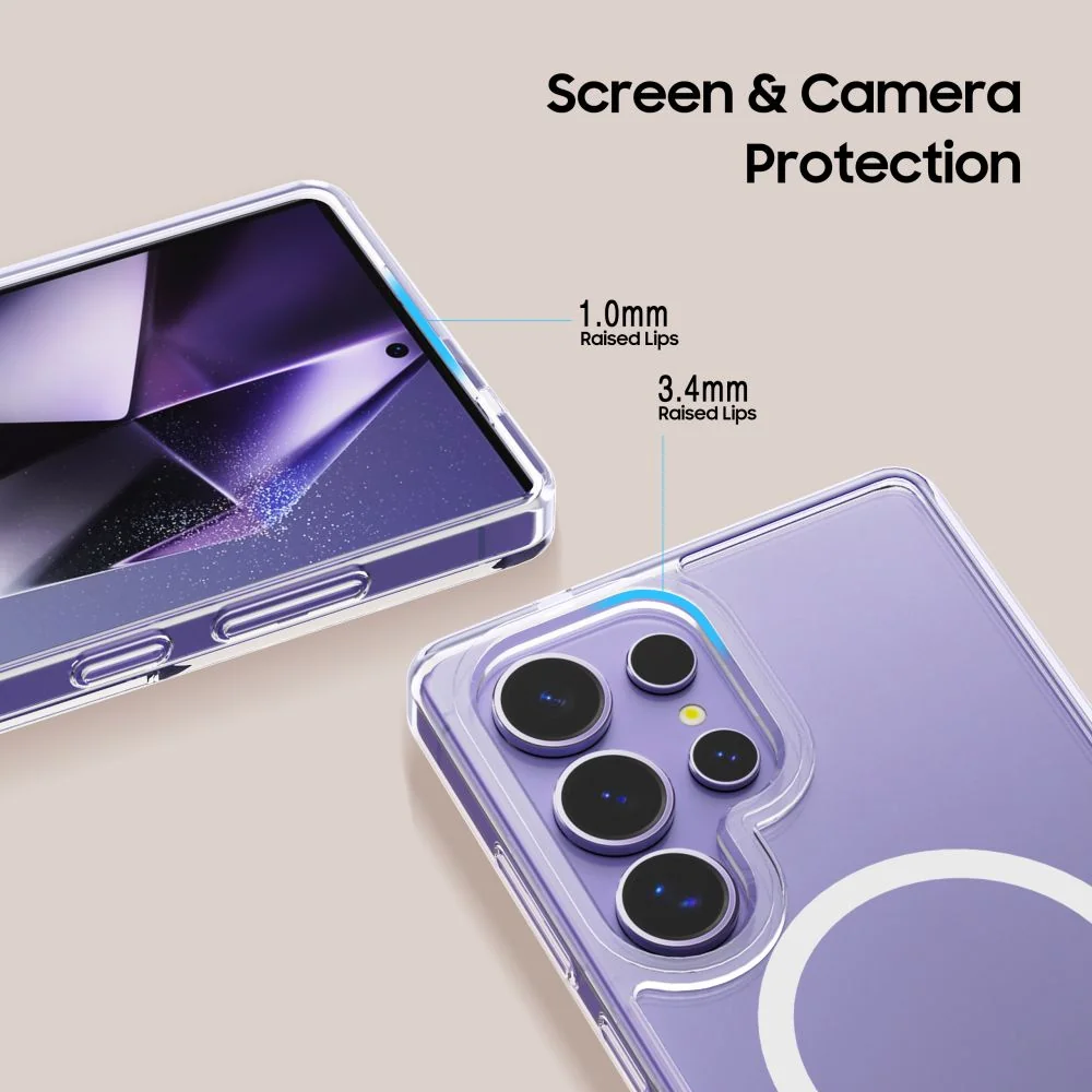 Tech-Protect Flexair Hybrid MagSafe kryt na Samsung Galaxy S25 Ultra, priesvitný priesvitný